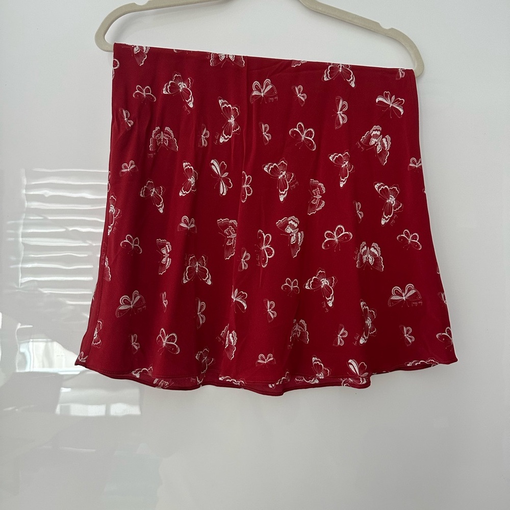 Realisation Par Red Skater Mini Skirt